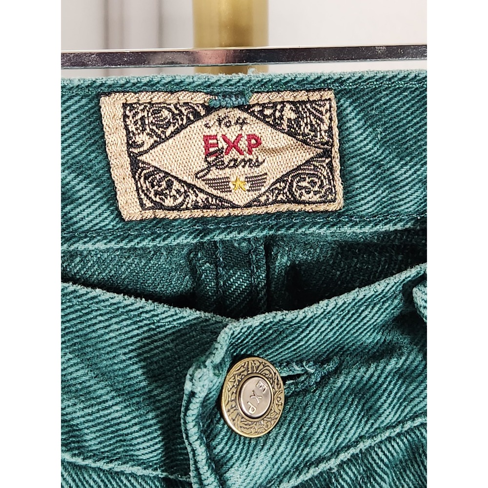 Vintage Express Made in USA Womens Hunter Green Straight Jeans Size 9/10 - Picture 9 of 9